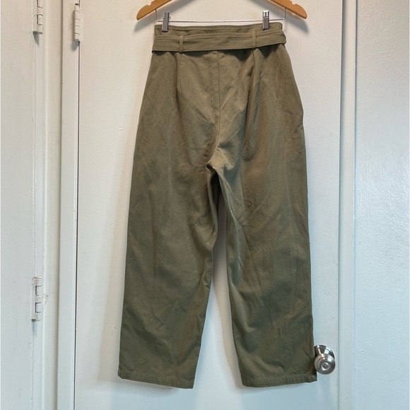 Gilli Straight Leg Women’s Pants Capri With Belt High Waisted Size M - Olive - Picture 2 of 16